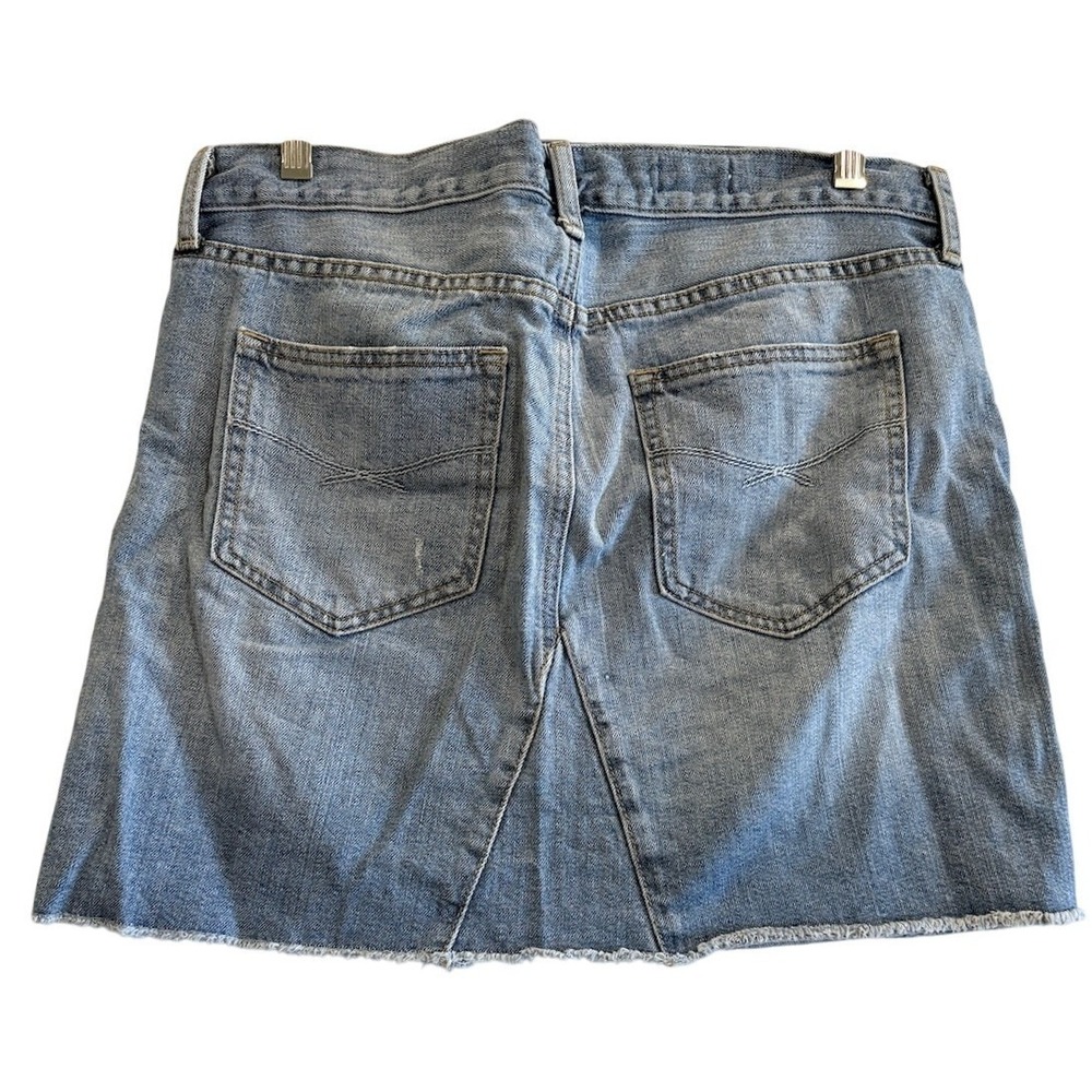 Gap‎ Denim Mini Skirt Women 29/8 Blue Distressed A-Line Raw Hem - Picture 2 of 9